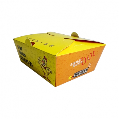 輕定制1#打包盒 800ML淋膜白卡紙外賣(mài)餐盒